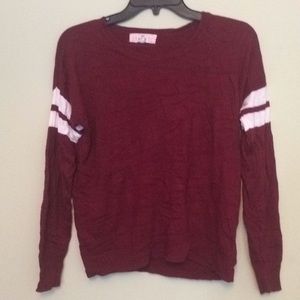 Varsity style slightly cropped sweater